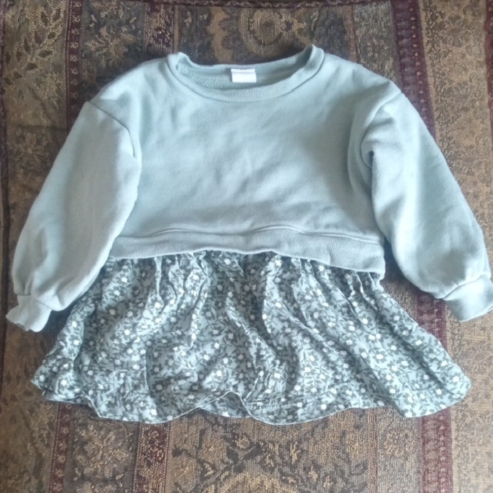 GAP Baby Soft Sage Green Toddler Sweater Dress